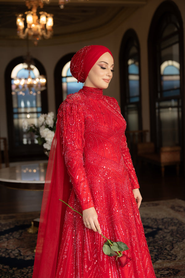 Mehenna Abiye Kırmızı - Görsel 5